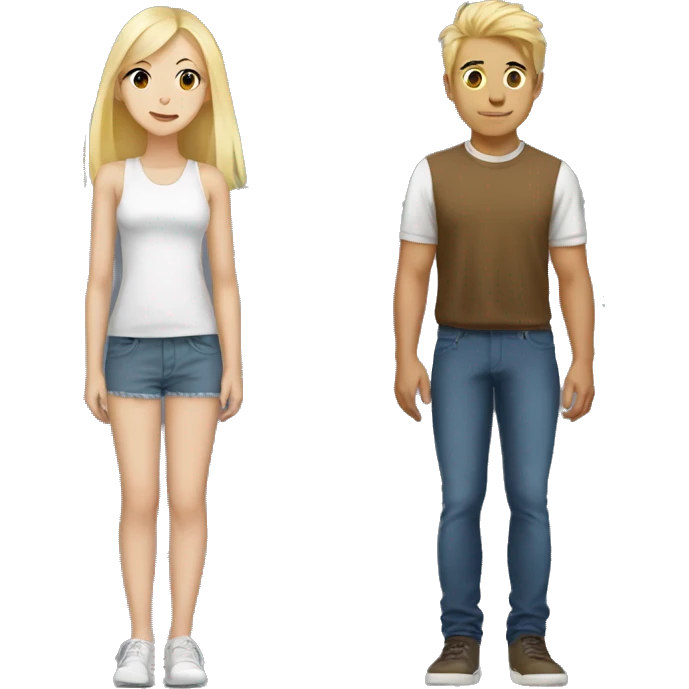 Short Asian and tall blonde girl height difference emoji