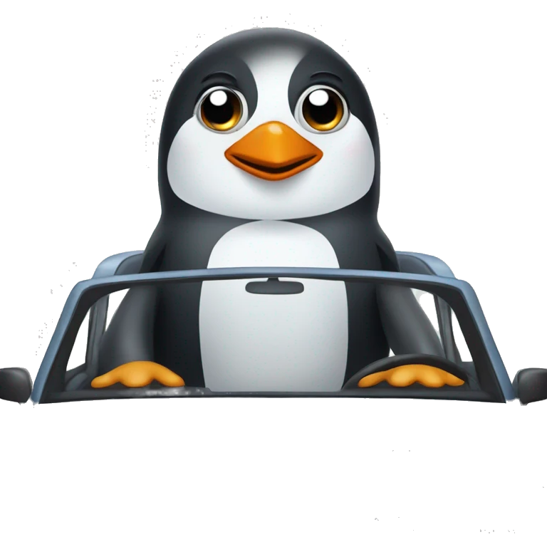Penguin in a car emoji