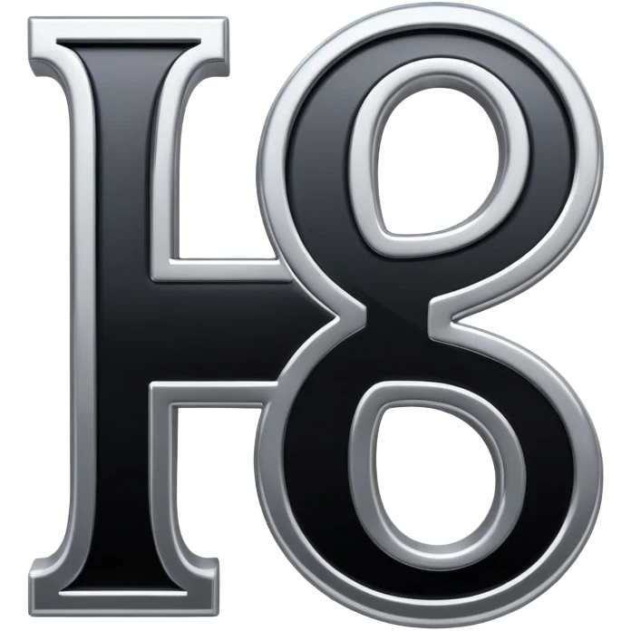 connected flowing BLK letters with silver outline, where all letters are joined together in one continuous design emoji