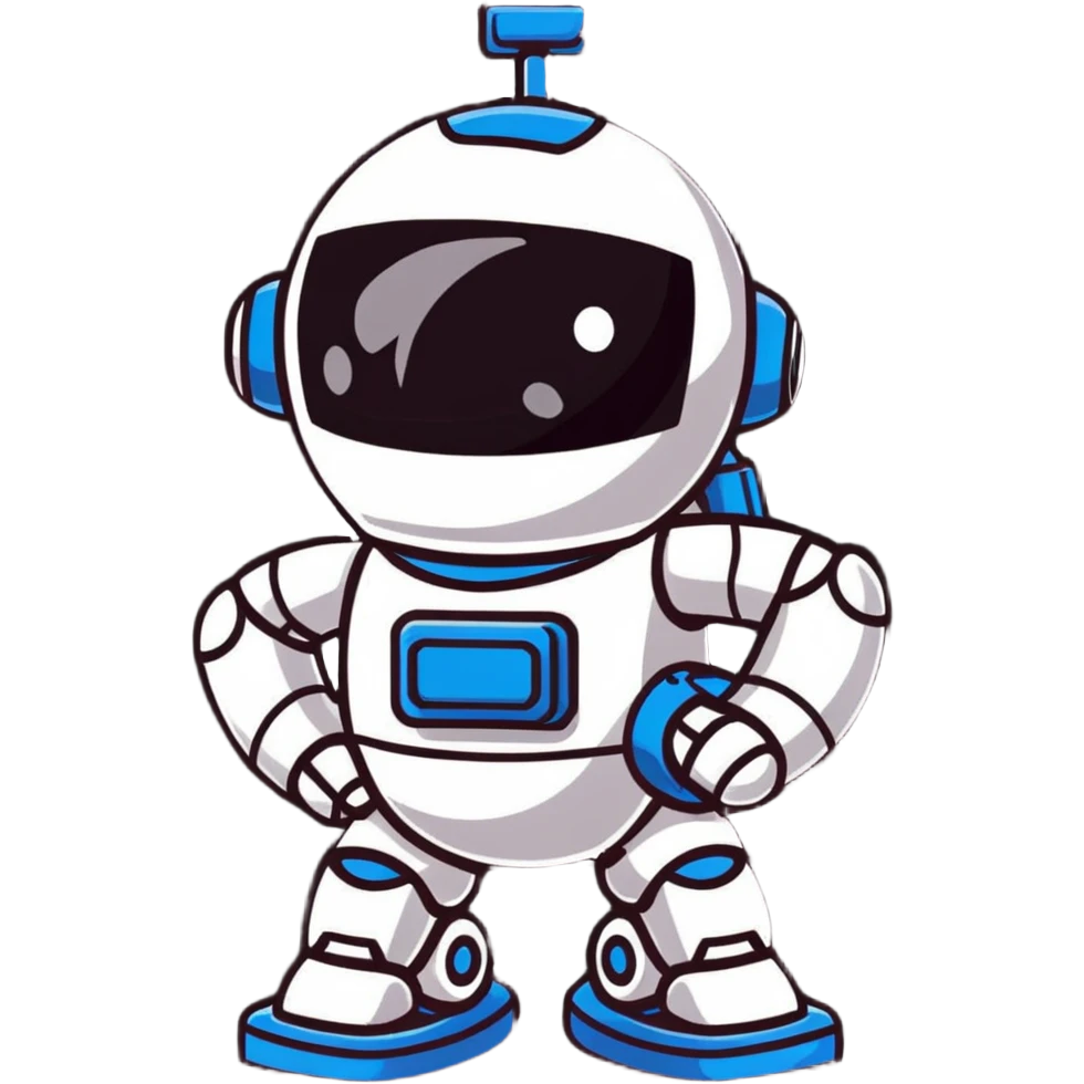 cute robot assistant with helpful pose emoji