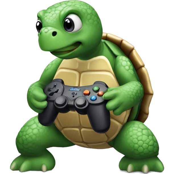 Turtle playing video games emoji