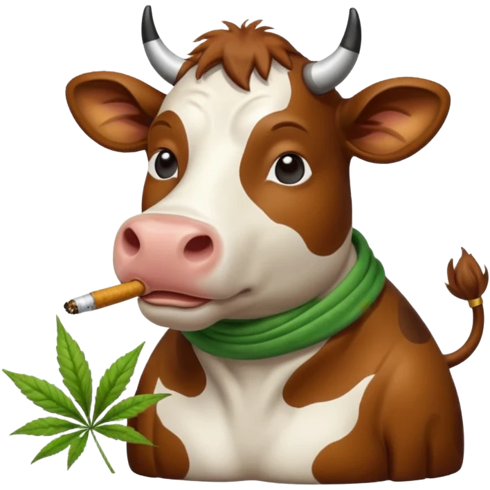 cow smoke weed emoji