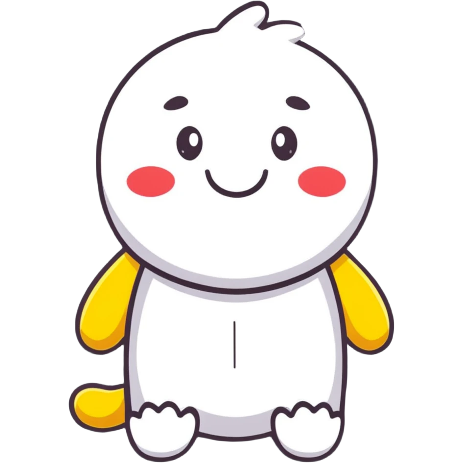A cute plush toy with a cheerful face emoji