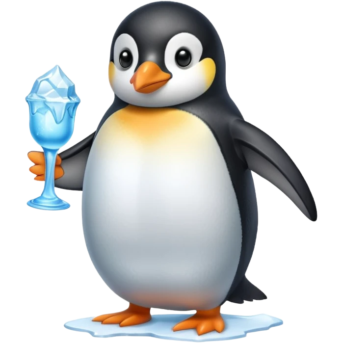 얼음 들고있는 펭귄 emoji