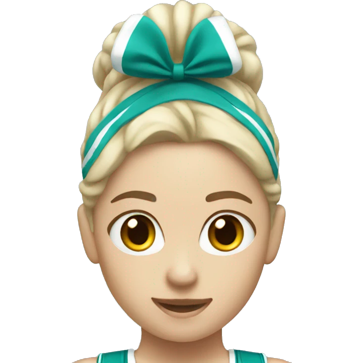 Teal and white cheerleader  emoji