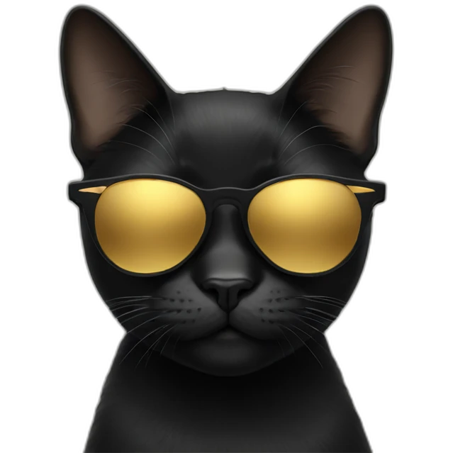 BLACK CAT WITH GOLDEN SUNGLASSES emoji