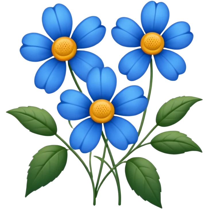 blue flowers emoji