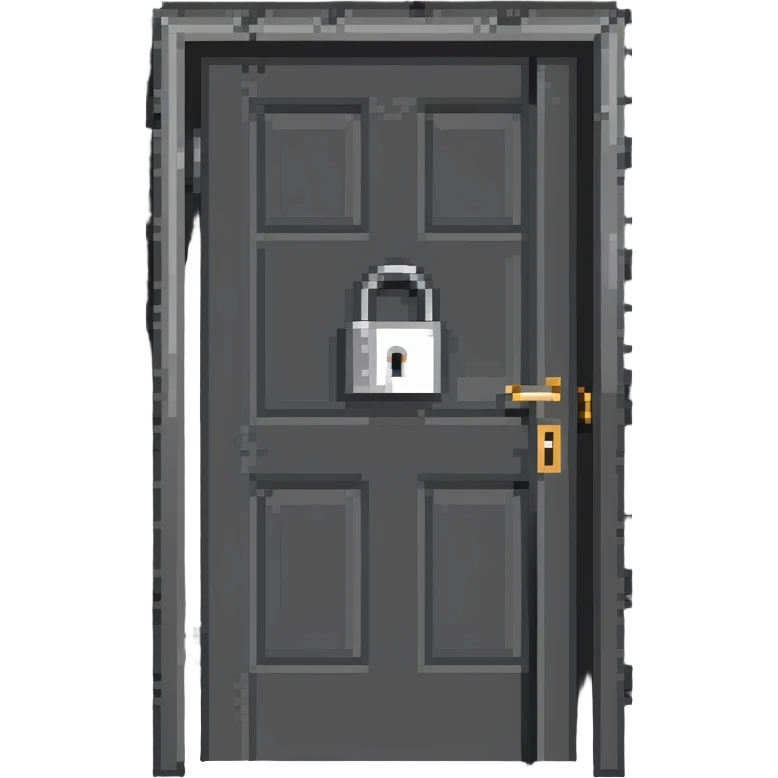 closed door with a lock, symbolizing 'locked in' emoji