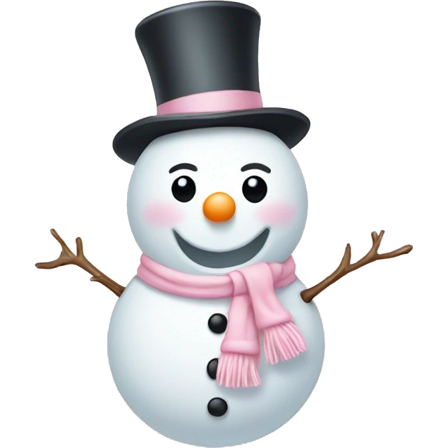cute light pink snowman emoji