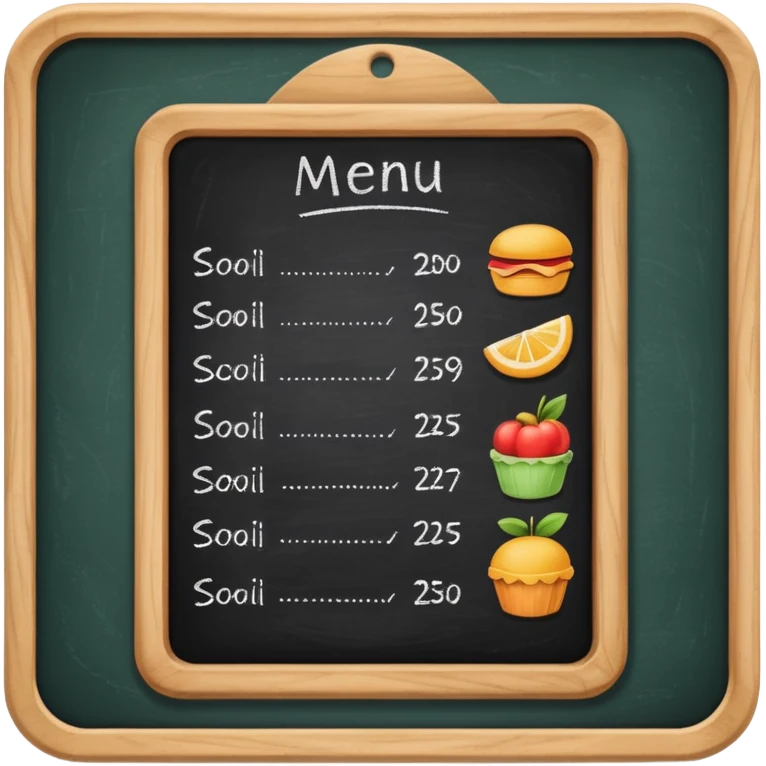 Menu board emoji