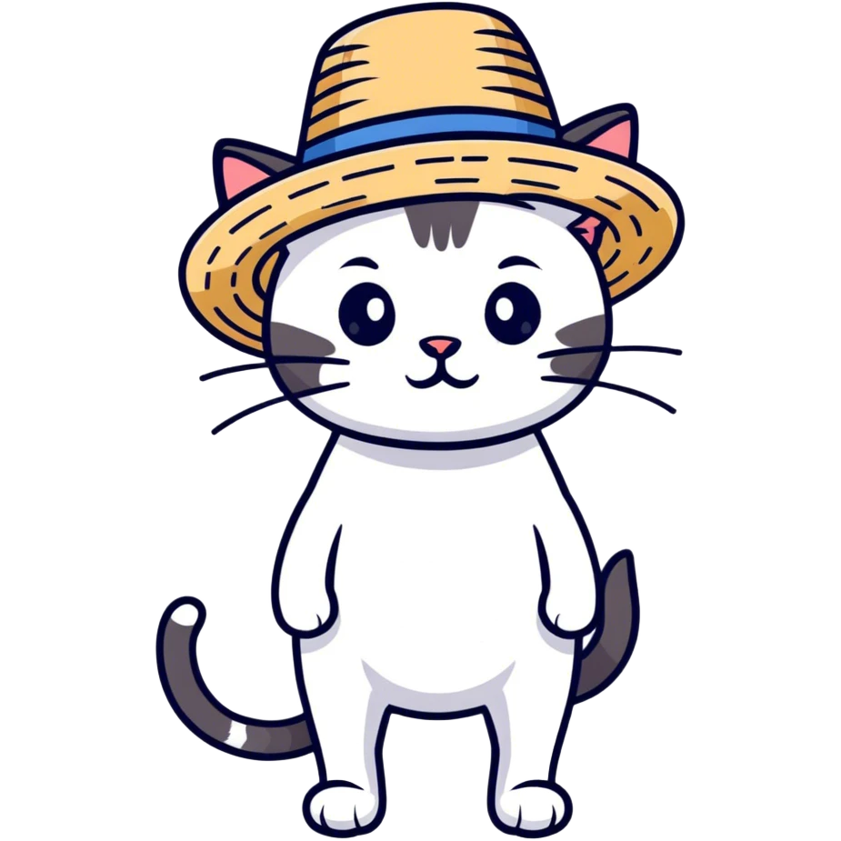 CAT with strawhat emoji