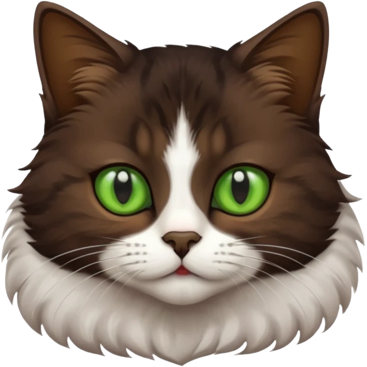 A european cat dark brown with lighter green eyes emoji