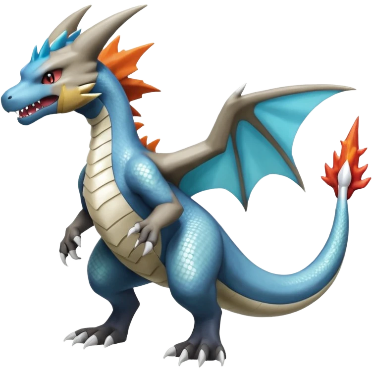 Shiny Silvally-Charizard-Marowak-Salamence-Croconaw-Latios-Fakémon-hybrid-creature (full body)  emoji