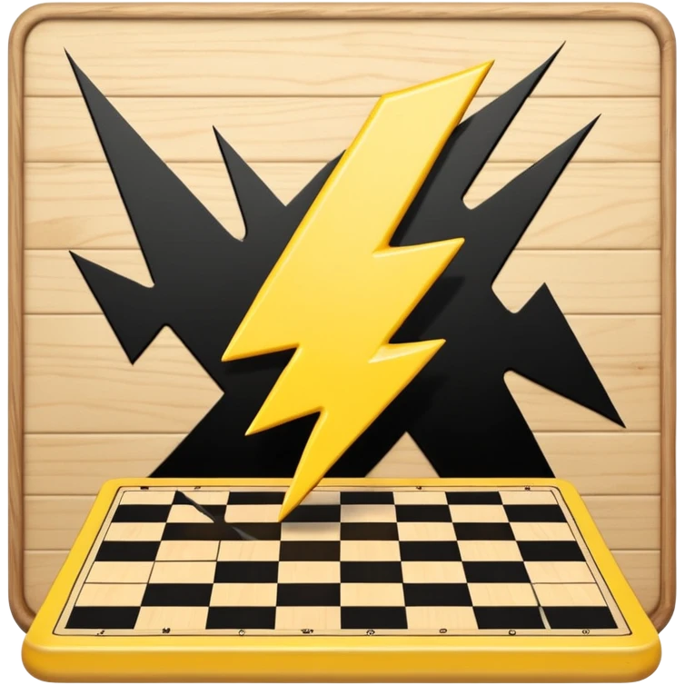 a yellow lightning hitting a chess board emoji