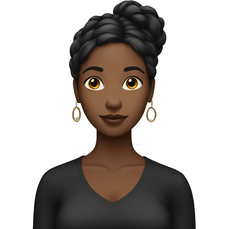 Black girl with indian hair and and a black top emoji