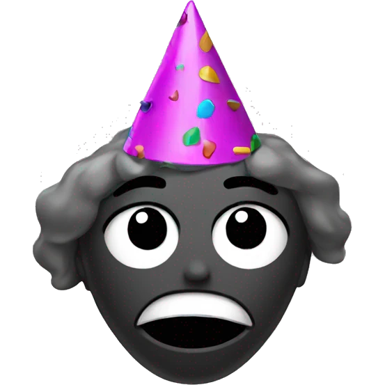 crying with a party hat  emoji