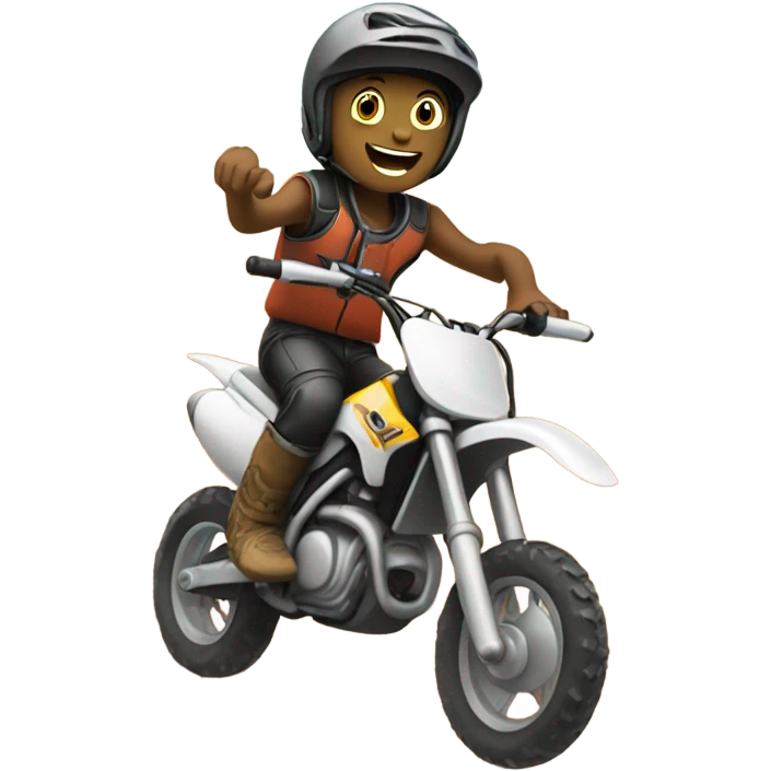 Kid riding a dirt bike  emoji