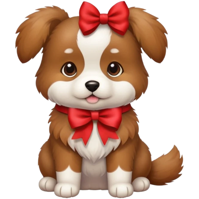 Dog with a bow emoji