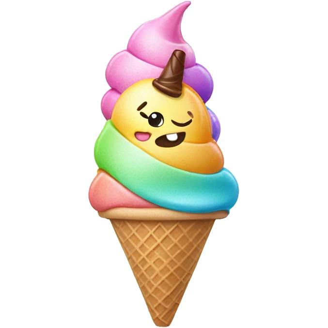Winking ice cream emoji