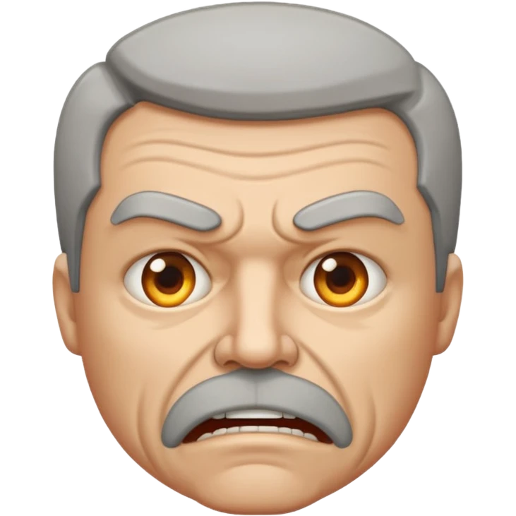 50 year old white male with an open mouth. Only his mouth is made of concrete with thick sides resembling a street gutter. He should look slightly angry but the joke is on him. emoji