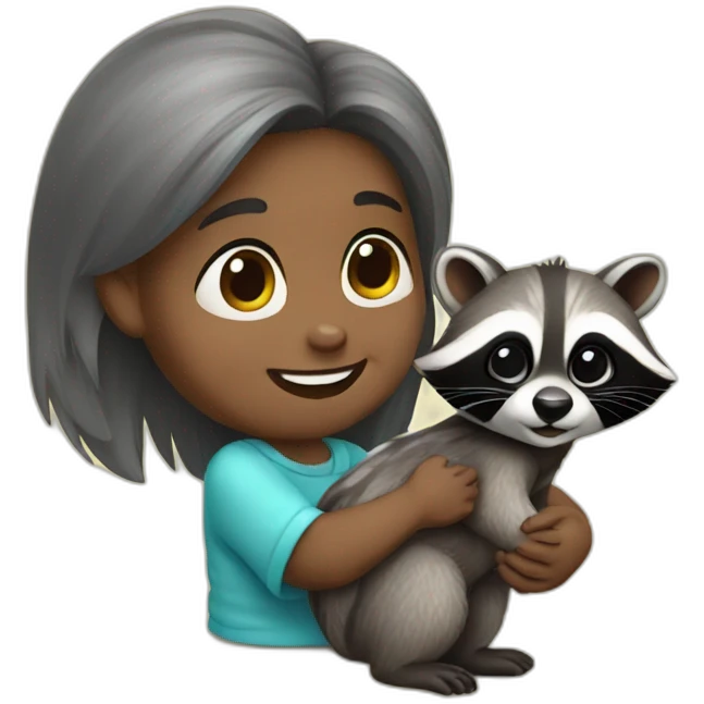 Baby Racoon with Human emoji