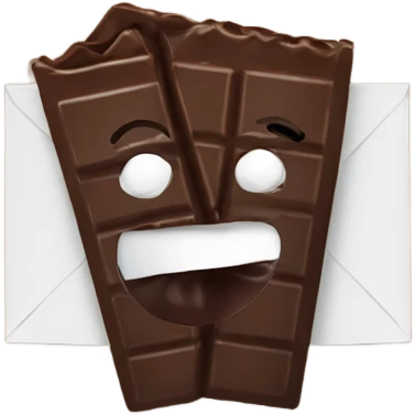 chocolate and a folded paper card emoji