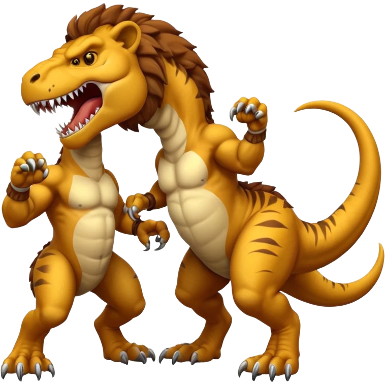 Lion with t rex emoji