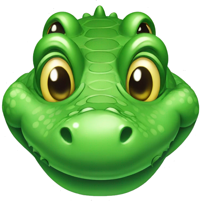 cute chubby green crocodile head emoji