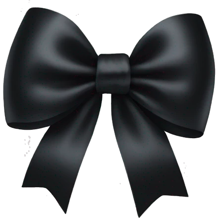 Black satin bow emoji