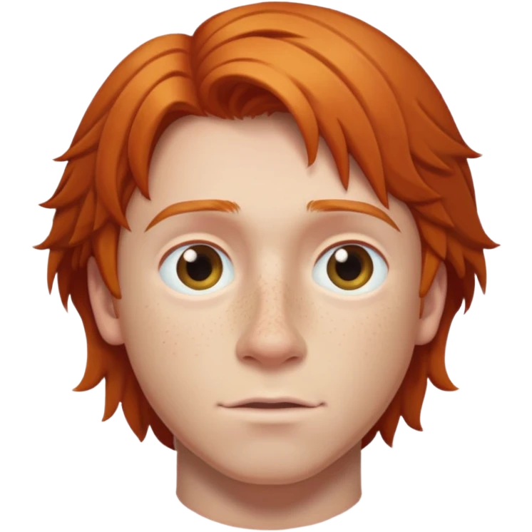 Ron Weasley with ginger hair and freckles emoji