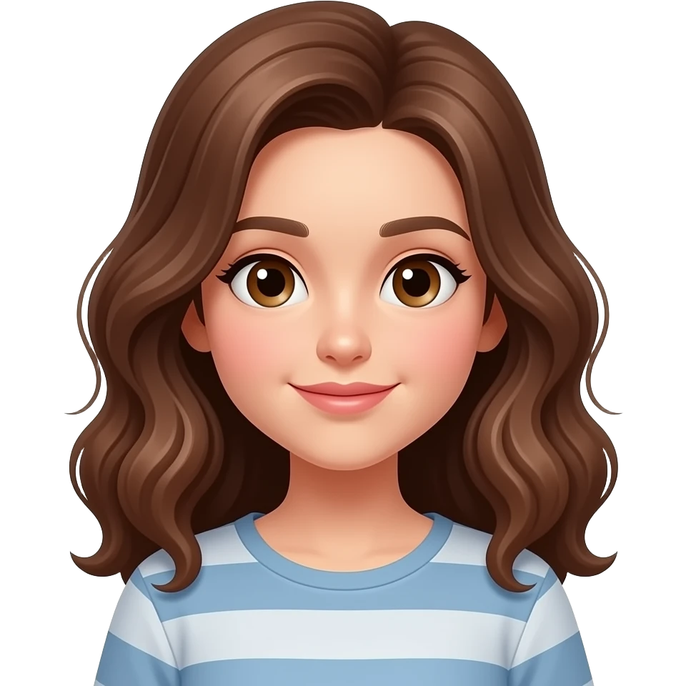 MANTENIMIENTO LÓGICO chica de peloondulado cafe, computo emoji