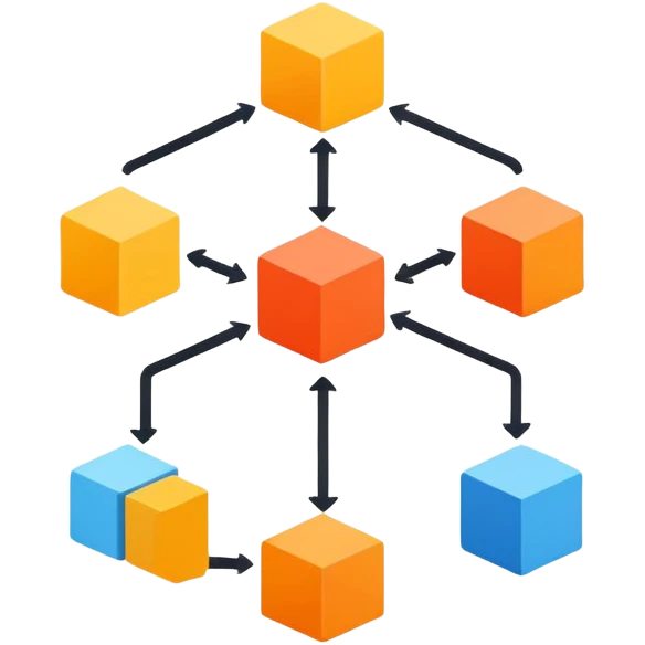 simple flow chart, few blocks and lines emoji