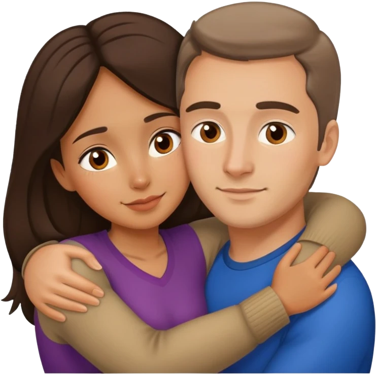 couple hug with warm Latina girl and russian man emoji