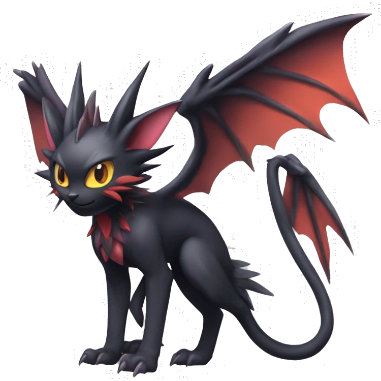  Kawaii Edgy Cool Beautiful Noivern-Nargacuga-Litten full body emoji