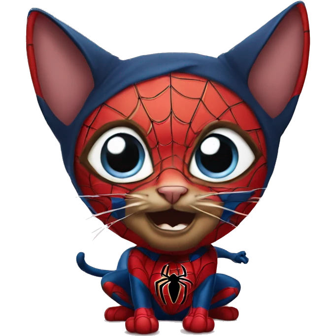 Cat as spider man emoji