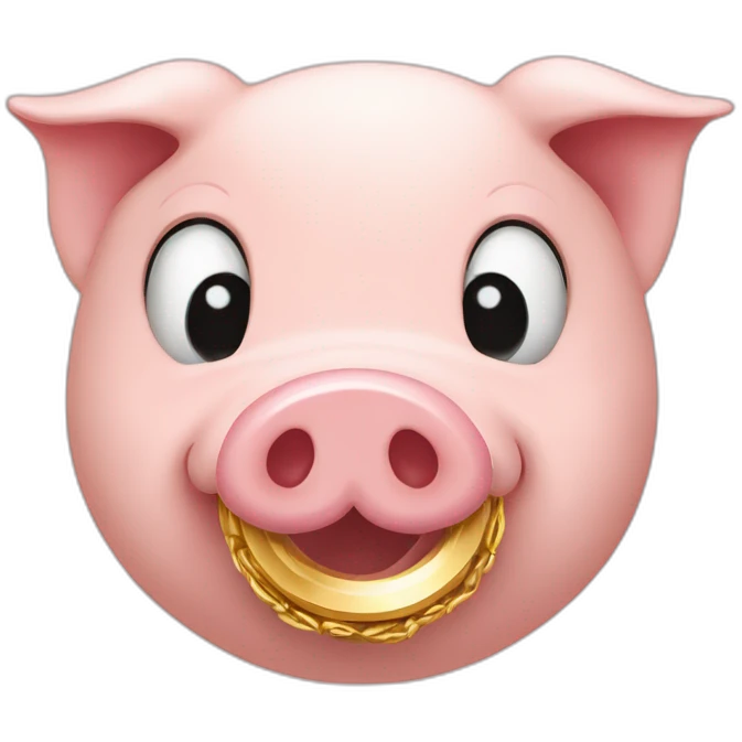 a gold ring in a pig's nose emoji