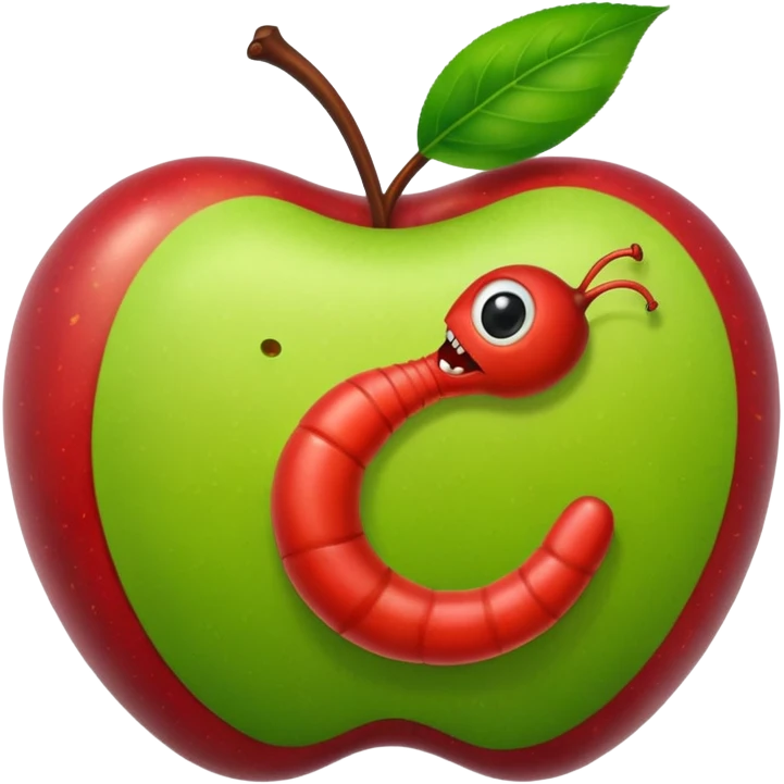 worm, apple emoji
