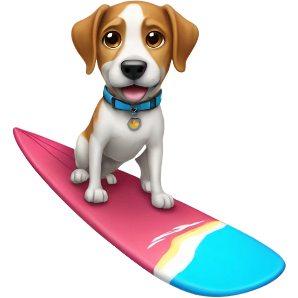 Dog surfing emoji