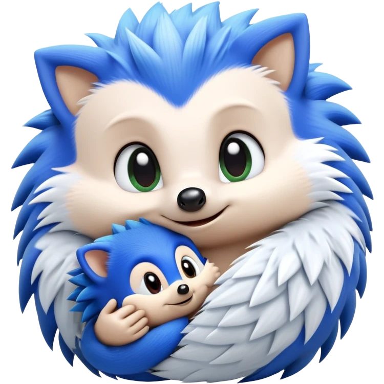 Baby Sonic the Hedgehog and baby Silver the Hedgehog together emoji