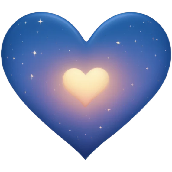 Blue night sky heart emoji