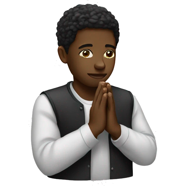 Black person prayer hands emoji