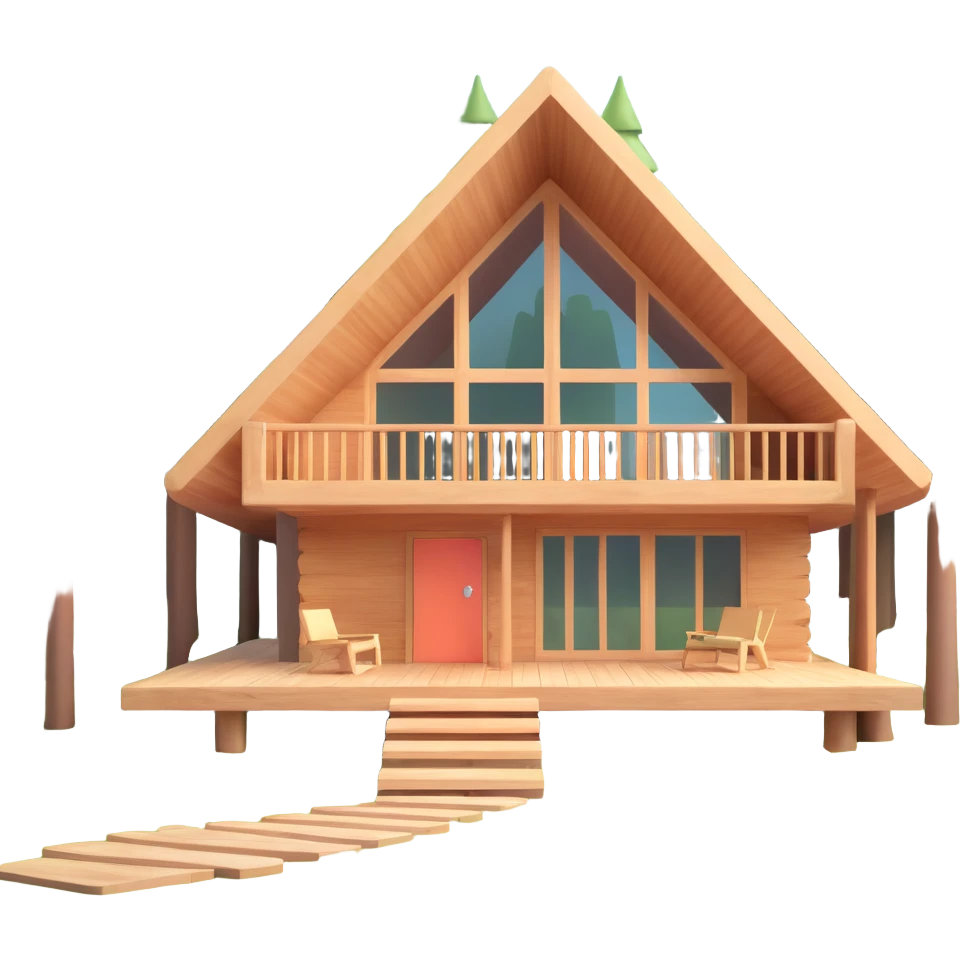 contemporary forest house with natural materials and integrated into woodland setting emoji
