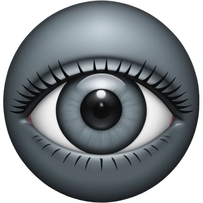 Minimal emoji, gothic futuristic eye, cold grey sclera, the pupil is fully replaced by a solid black number 8 eight, occult cyber aesthetic, sharp clean lines, flat emoji design, centered, transparent background emoji