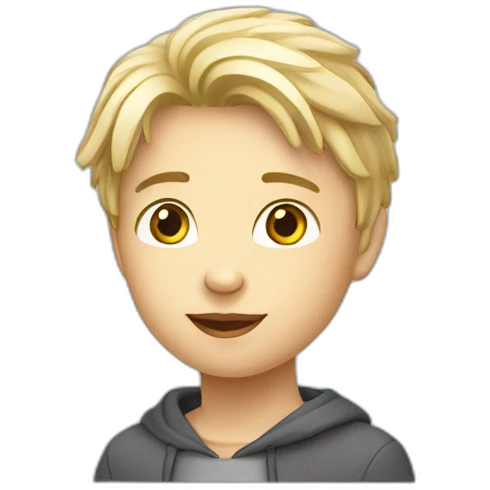 Single 3d young human white vector emoji
