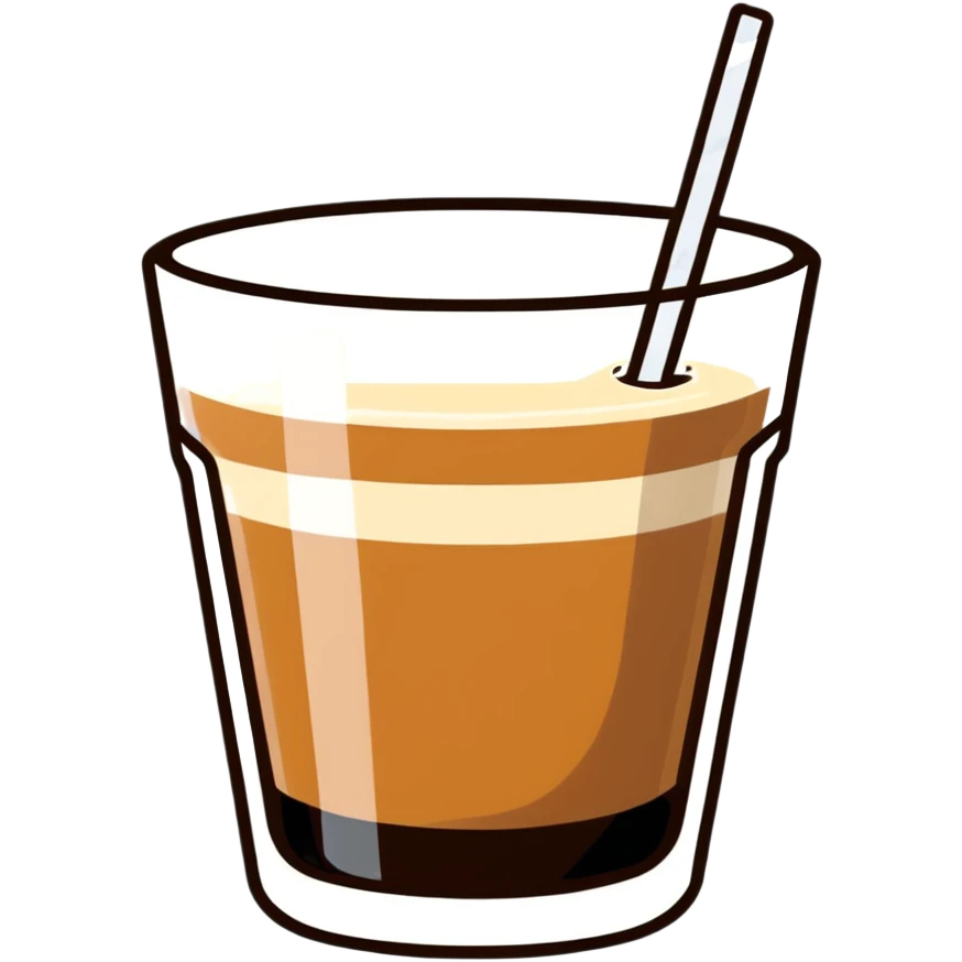 Cortado espresso drink in a small Gibraltar glass, milk and espresso coffee emoji