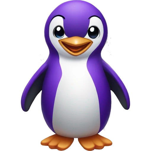 purple smiling penguin emoji