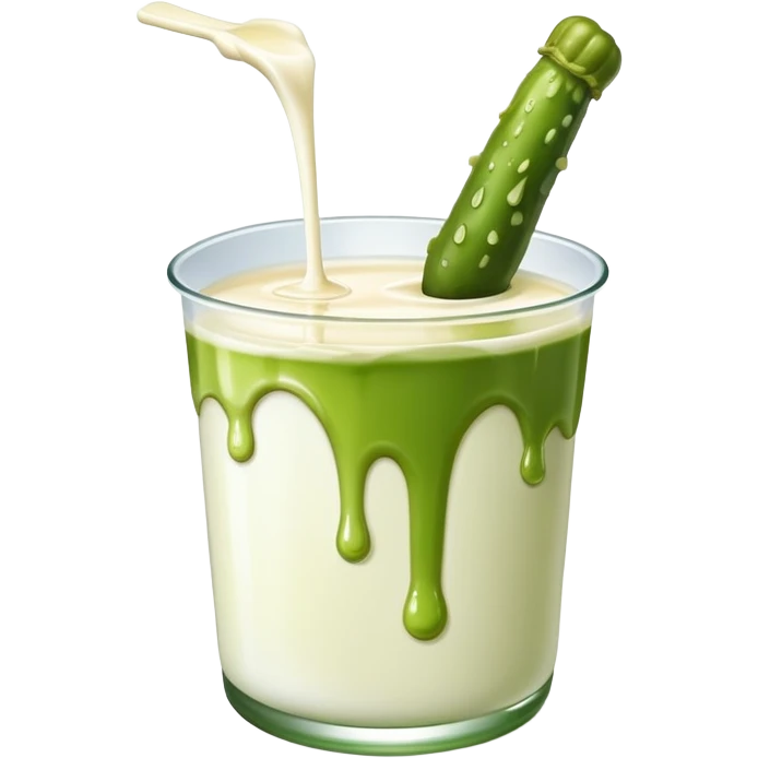 Pickle dripping milk emoji