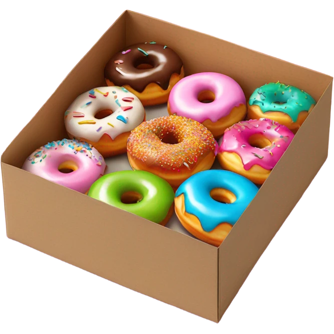 Rainbow box of donuts  emoji