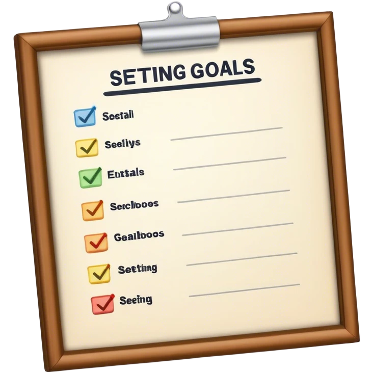 setting goals with check boxes on the paper emoji