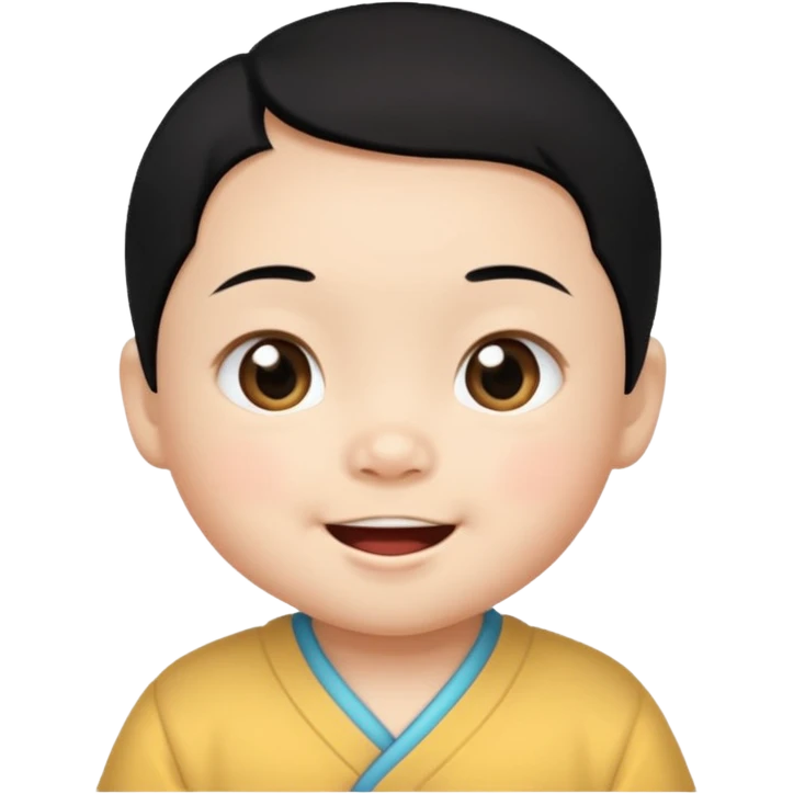 photorealistyc Chinese baby with black hair emoji